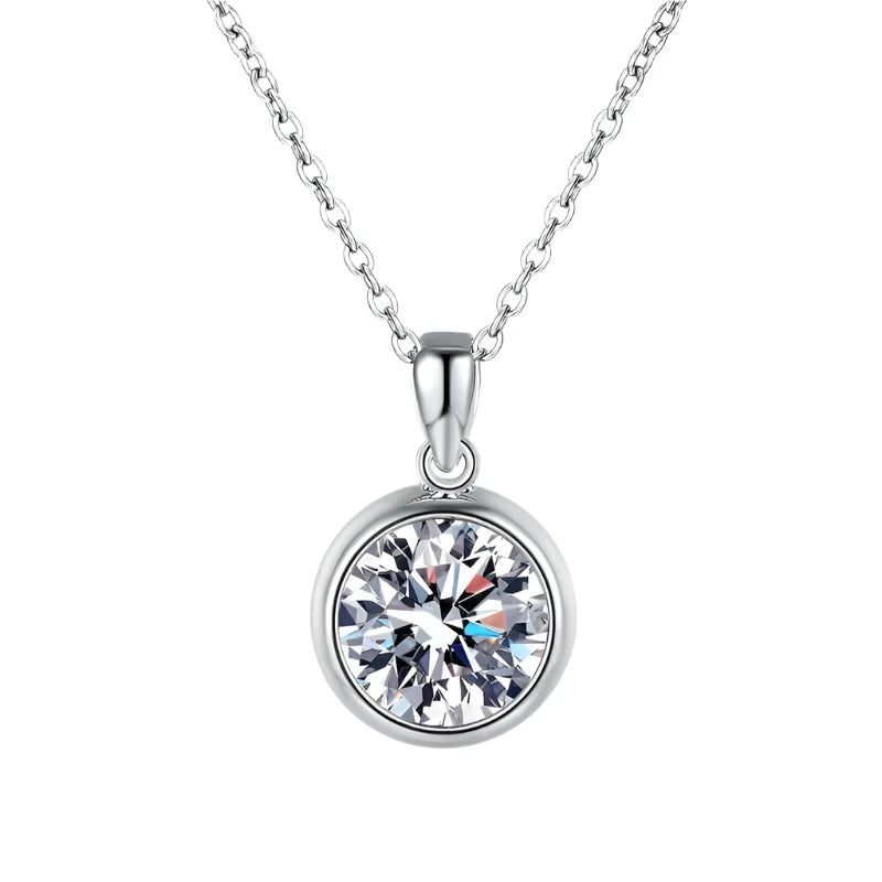 Halo Round Diamond Necklace