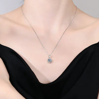 Halo Round Diamond Necklace