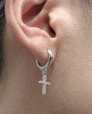 Mens Deluxe Diamond Cross Earrings