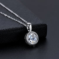 Halo Round Diamond Necklace