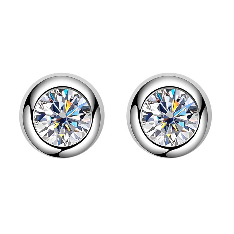 Mens Refined Diamond Stud Earrings